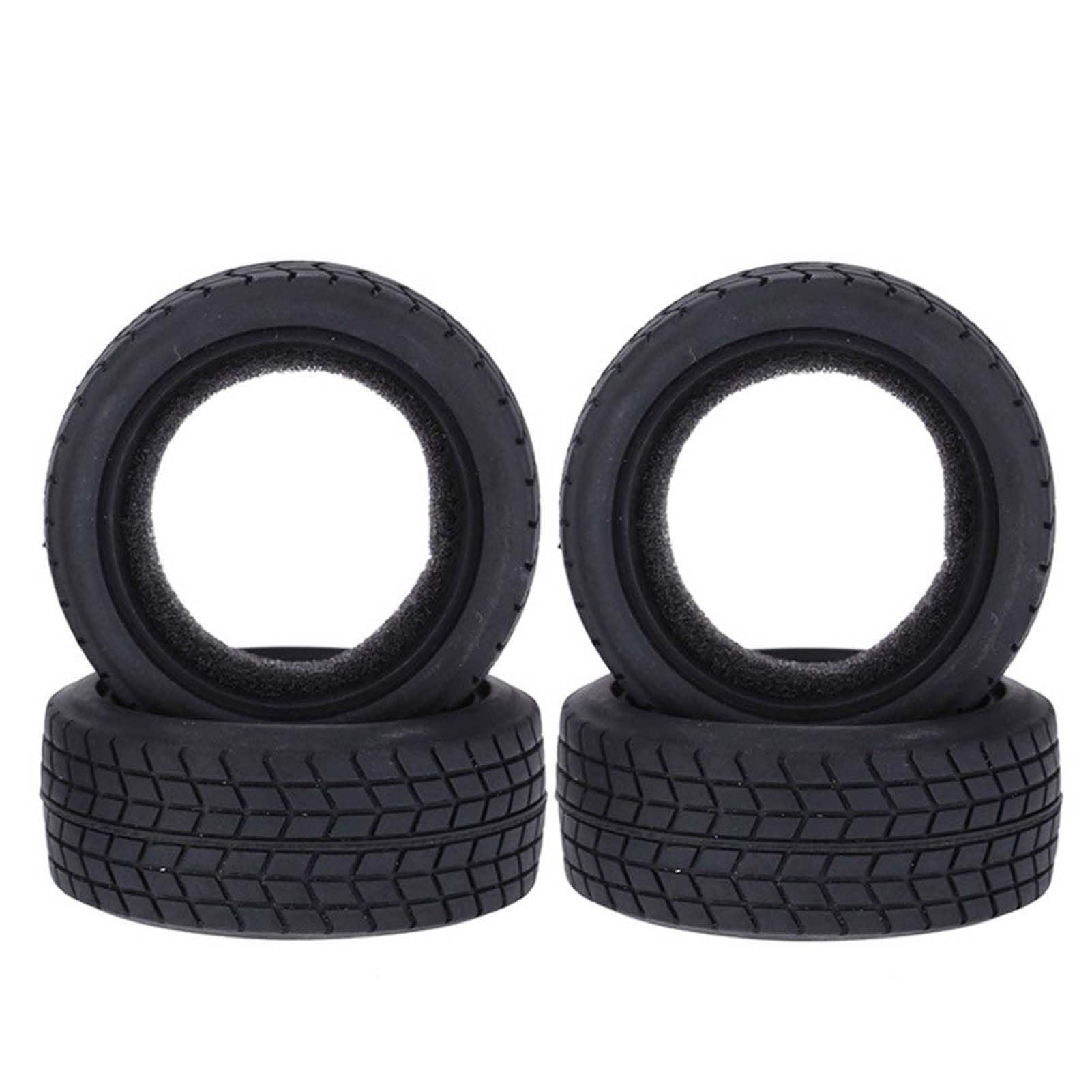 KEEDA 1/10 RC On-Road Car Rubber Tyres, 65 mm Tyres for 1:10 Traxxas HSP HPI Kyosho Tamiya RC Touring Racing Car Touring Car Road Car