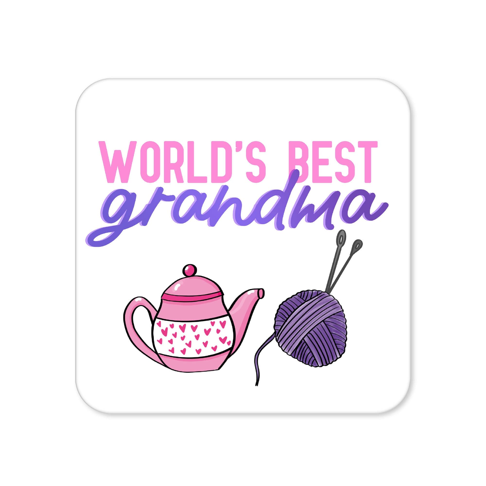 Sottobicchiere World Best Grandma - Lavoro da casa Sottobicchieri Nuovo regalo di lavoro Lasciando nonno, mamma, festa della mamma, compleanno, tovaglietta caffè - CC24