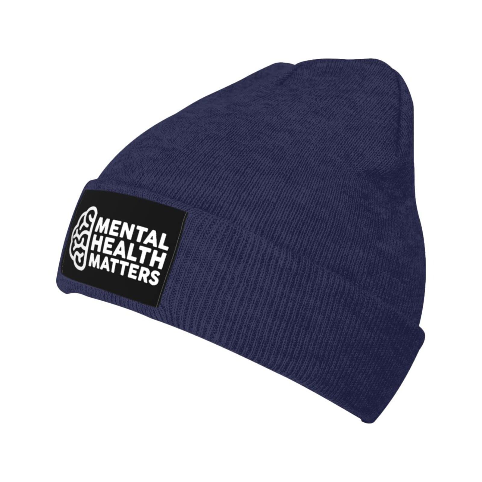 Yingd Unisex #489 Warm Beanie Hat Mental Health Matters Knit Hat Winter Hat Warm Breathable Thick Beanies For Men Women