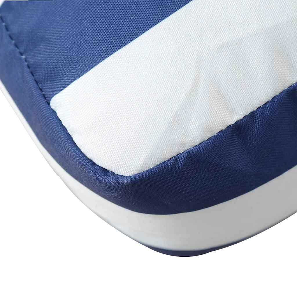 vidaXL Cojines para palés 2 Piezas Tela Oxford Azul y Blanco a Rayas, cojín palets, cojín jardín, cojín sofá, cojín, cojín Exterior, cojín sofá palés