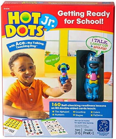 Educational Insights Hot Dots Jr. Getting Ready For School Set with Interactive Pen, Reading & Math Workbooks, 160 Lessons for Homeschool & Classroom, Ages 3+