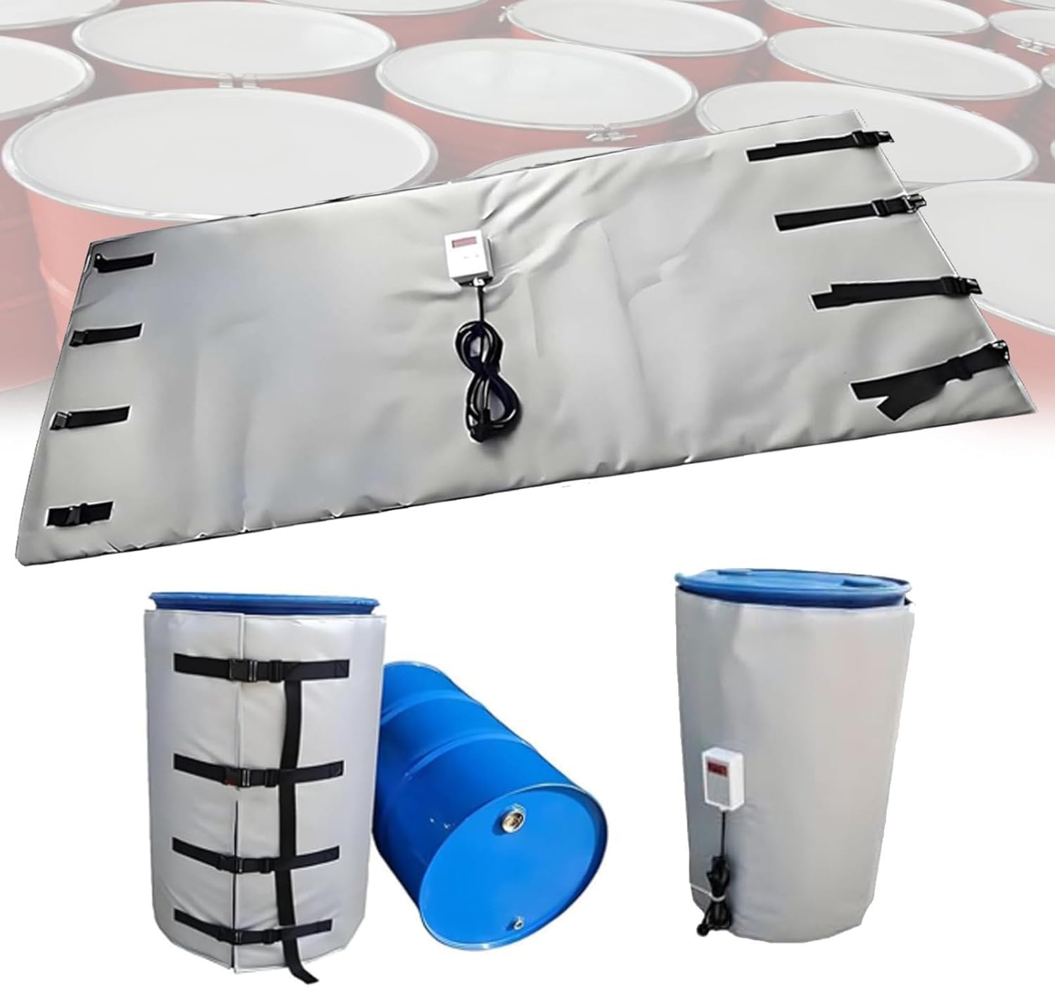 275 Gallon IBC drum heater ton Ibc ton barrel heating jacket IBC Ton Barrel Heater Jacket 0 to 150C°, Industrial Thermal Insulation Cover for plastic barrels, iron barrels, and various gas tanks