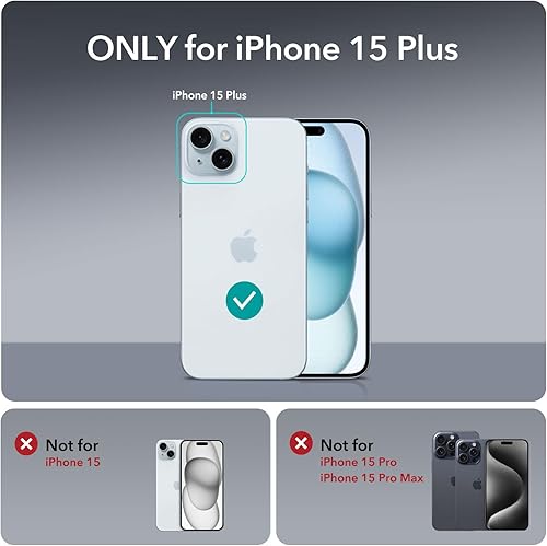 Miniatura 2 de ESR Funda para iPhone 15 Plus, compatible con MagSafe, protección de grado militar, resistente al amarillamiento, parte trasera resistente a los