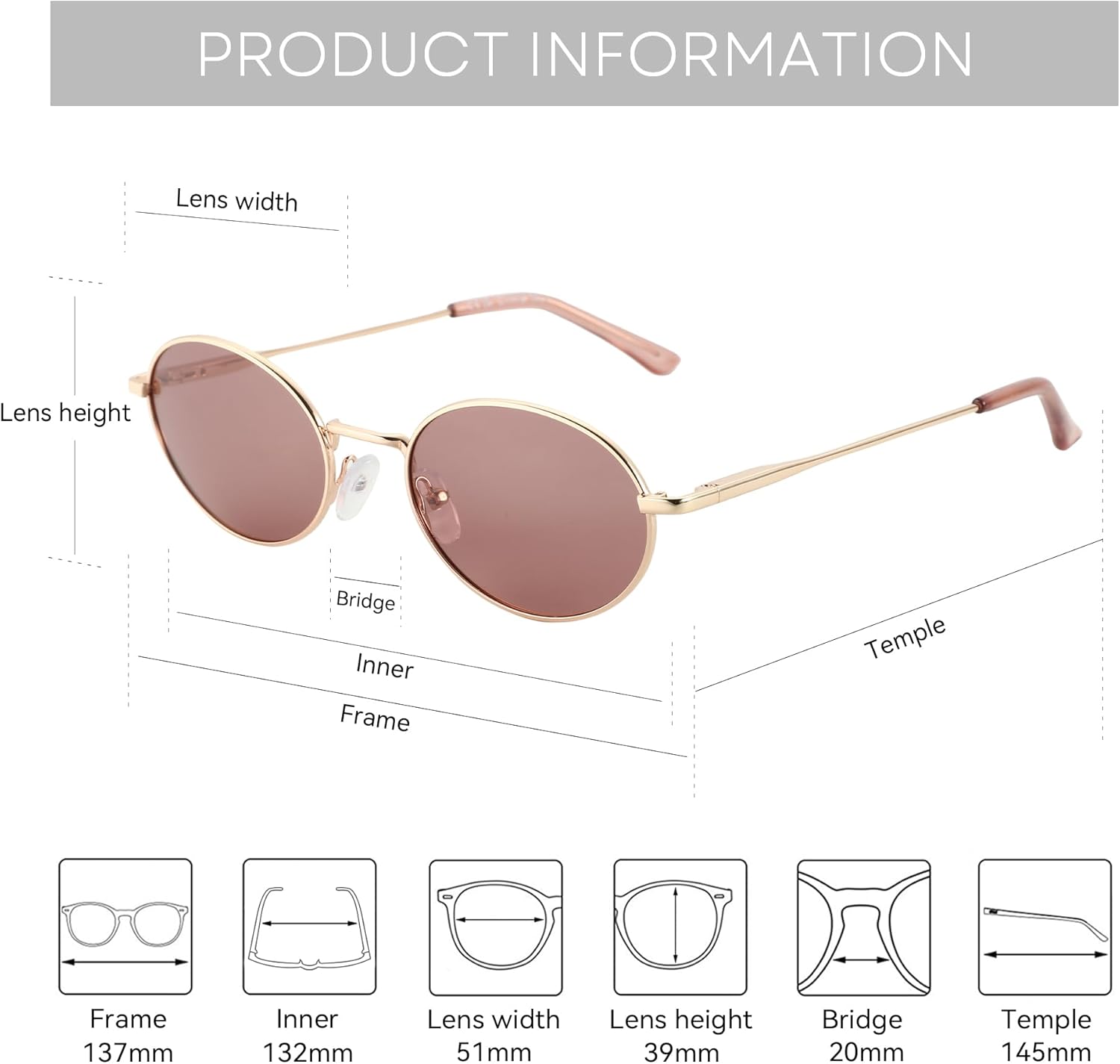 ZENOTTIC Oval Retro Sunglasses for Women Men UV400 Polarized Glasses Unisex Vintage Style Classic Shades - Image 5