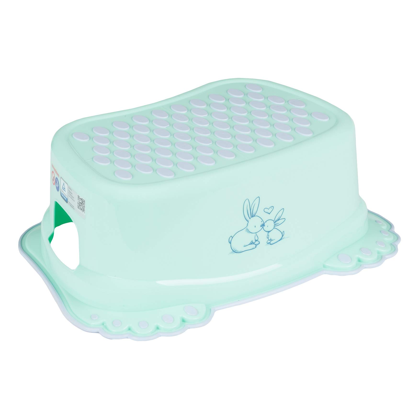 Step Stool by Tega Baby | Rabbits, Bunnies Pink | Non-Slip | Universal | for Brushing Teeth | Helping with Dishes | TÜV Certified | Light and Safe (Bunnies - Green)