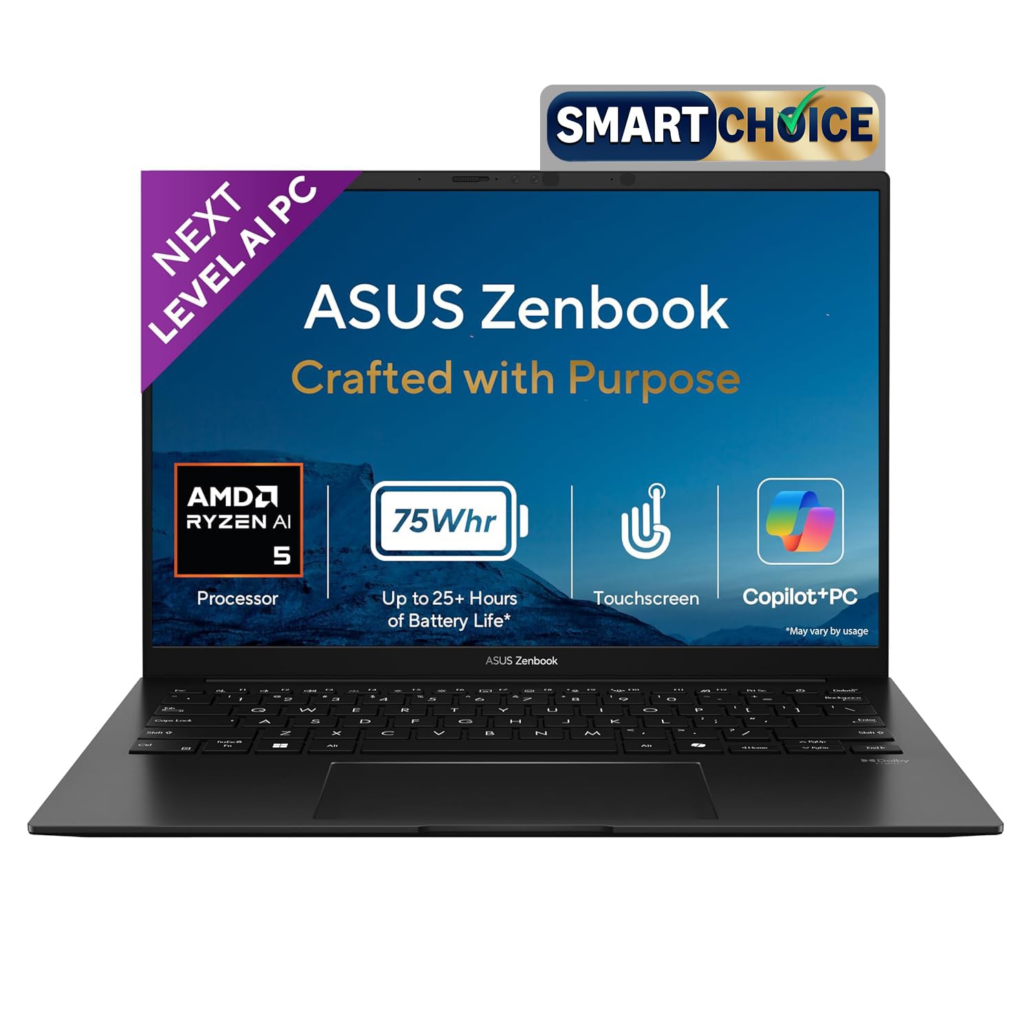 asus zenbook 14 (2026),amd ryzen ai 5 430,amd radeon igpu,16gb ram,1tb ssd,touch screen,fhd+ oled,14"(35.5 cm),windows 11,m365 basic(1y)* office 2024,jade black,1.28 kg, um3406ga-ql119ws,co-pilot+ pc