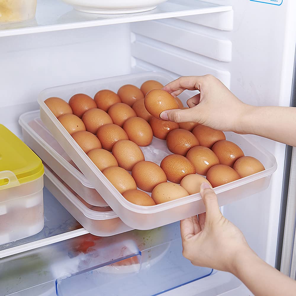 Contenitore per Uova Trasparente, Portauova Impilabile, 30 Uova, Plastica PP, Trasparente, Moderno, Per Frigoriferi, Stoviglie, Mobili da Cucina, Campeggio e Picnic