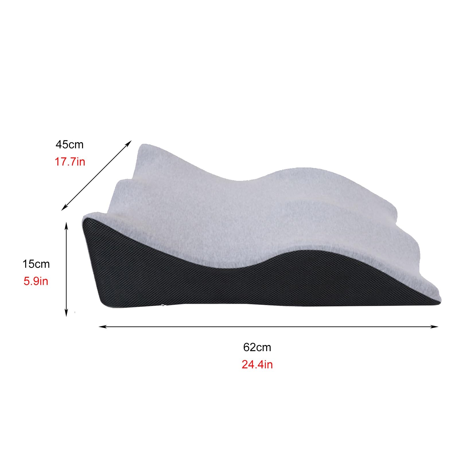 ERRULAN Bed Wedge Pillow with Memory Foam, Acid Reflux Pillow for Heartburn & GERD & Snoring, Bed Rest Pillow with Removable Washable Cover