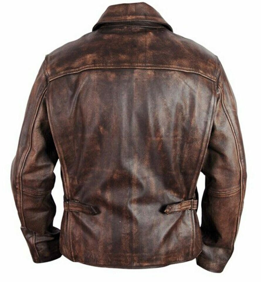 Mens Indiana Jones Harrison Fordd Classic Genuine Real Brown Leather Jacket3