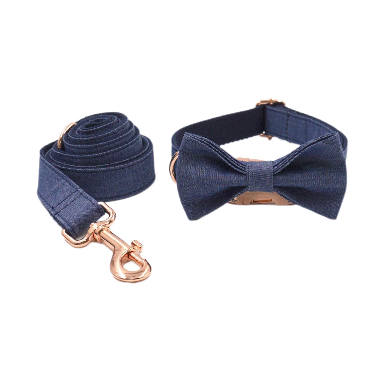 Set collare e guinzaglio per cani con papillon rimovibile Collare regolabile per cani di taglia piccola, media e grande Collare per cane ragazzo per matrimonio, vacanza, compleanno