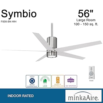 MINKA-AIRE F828-BN/WH, Symbio Brushed Nickel 56