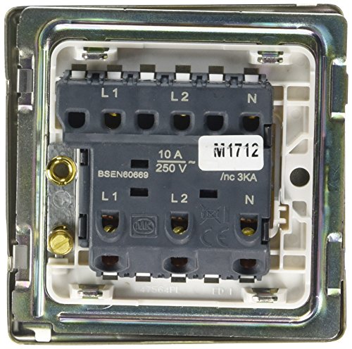 MK Aspect K24859SAGW Three Pole Fan Isolator - Satin Gold - Image 2