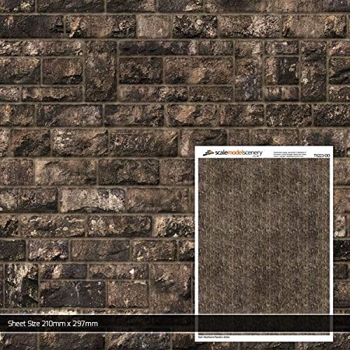 Buy Scale Model Scenery TX223OO Dark Weathered Random Ashlar Brick