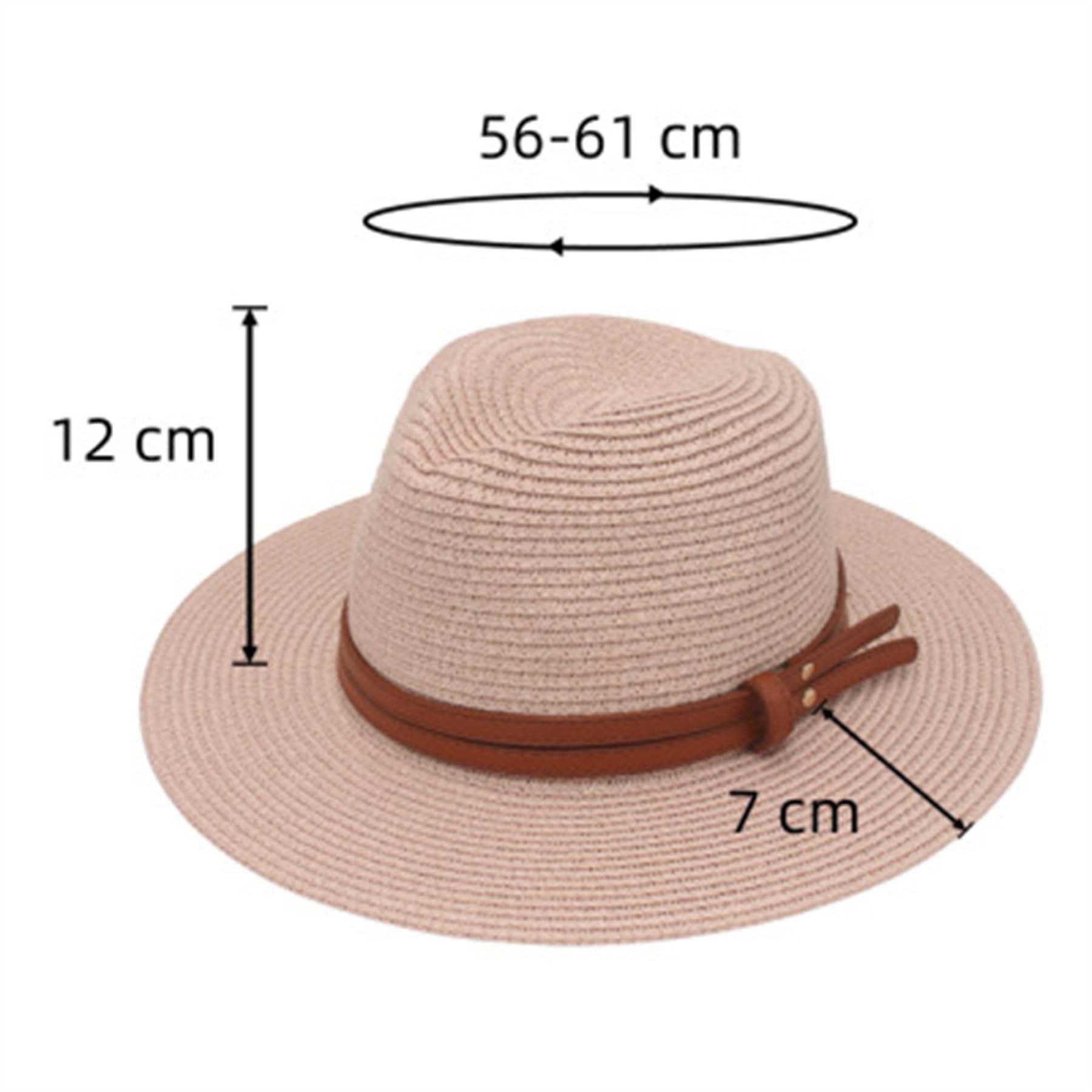 Womens Wide Brim Straw Panama Hat Fedora Summer Beach Sun Hat UPF 50+
