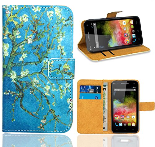 FoneExpert Wiko Rainbow 3G / 4G Housse Coque, Etui Housse Coque en Cuir Portefeuille Wallet Case Cover pour Wiko Rainbow 3G / 4G