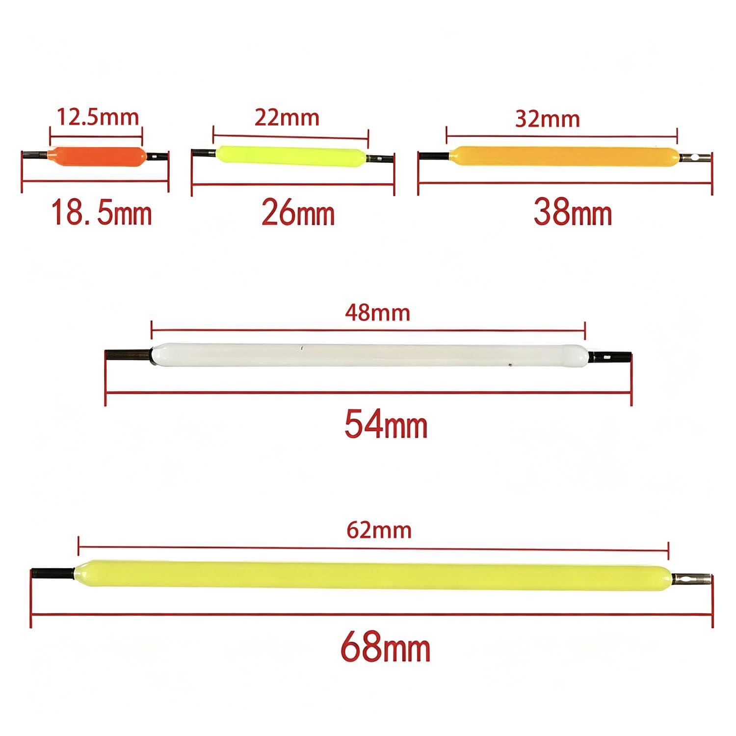 lLED Filament Ersatzteile Edison Glühbirne DC 3V starres Keramik LED Filament Flexible Lampenteile 100PCS/54mmGrün