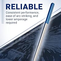Vista 5 de Midwest Tungsten Service Electrodos de soldadura TIG de tungsteno paquete de 10 unidades (azul - 2% lantanado (WL20/EWLa-2), 5 piezas 1/16 pulgadas