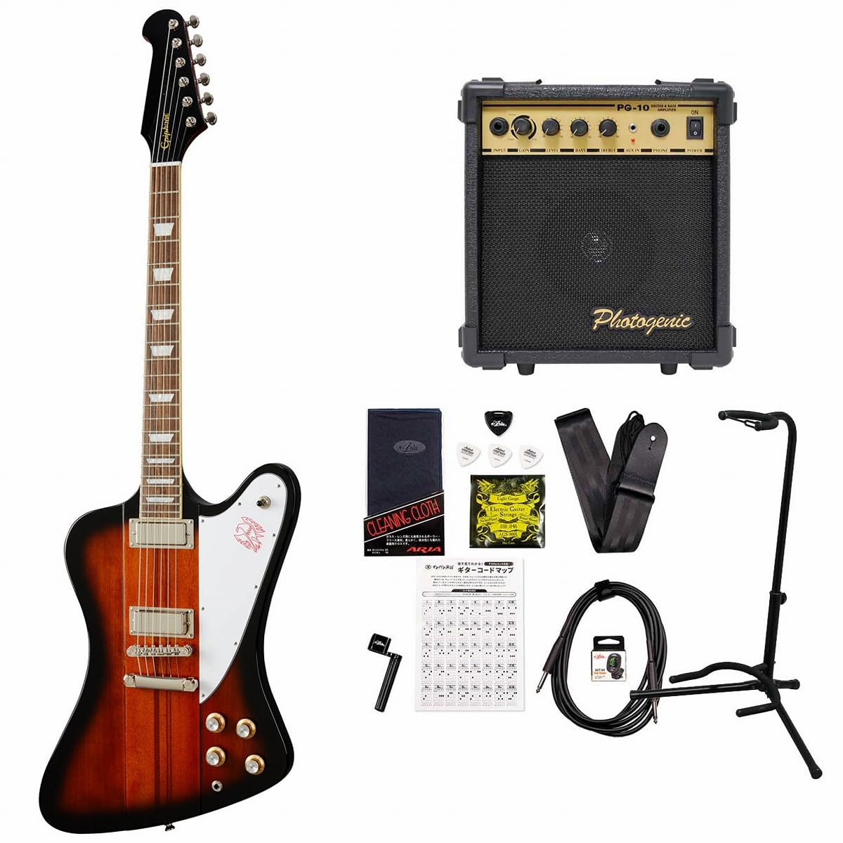 Amazon | Epiphone/Inspired by Gibson Firebird Vintage Sunburst 