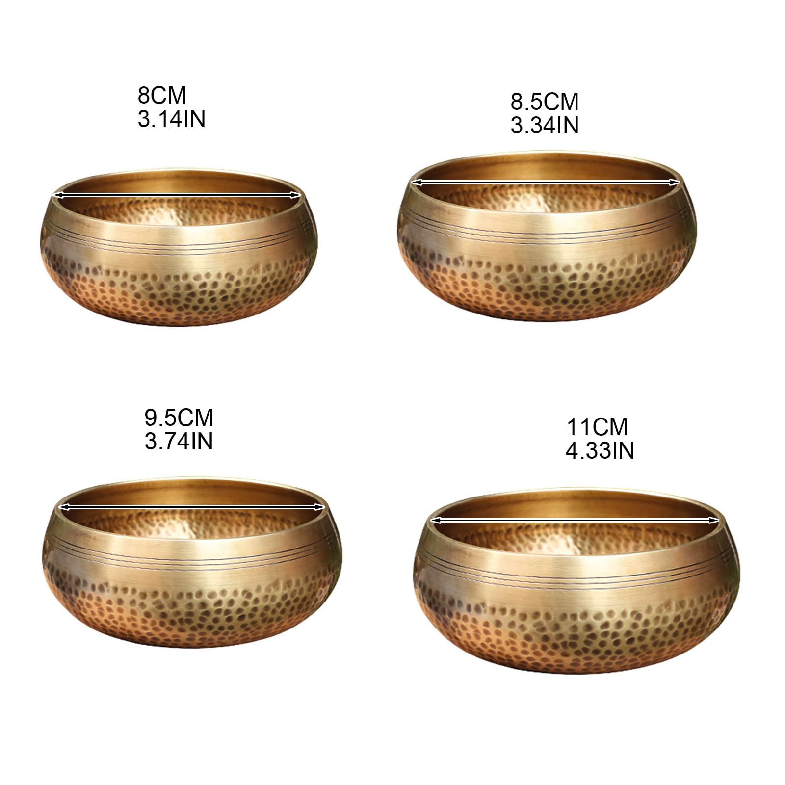 Set di campane tibetane con bacchette in legno, per yoga, canting, canting, canting, tibetano