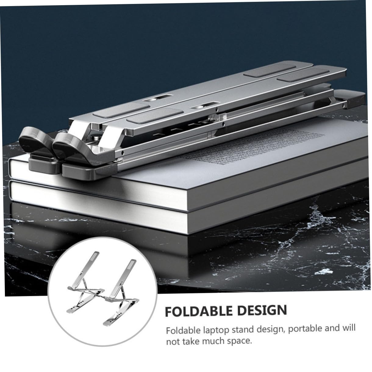 POPETPOP Soporte Portátil para Portátil de Aluminio con Ventilación Base Resistente y Plegable para Escritorio Compatible con Laptops y Tablets Diseño Ergonómico y