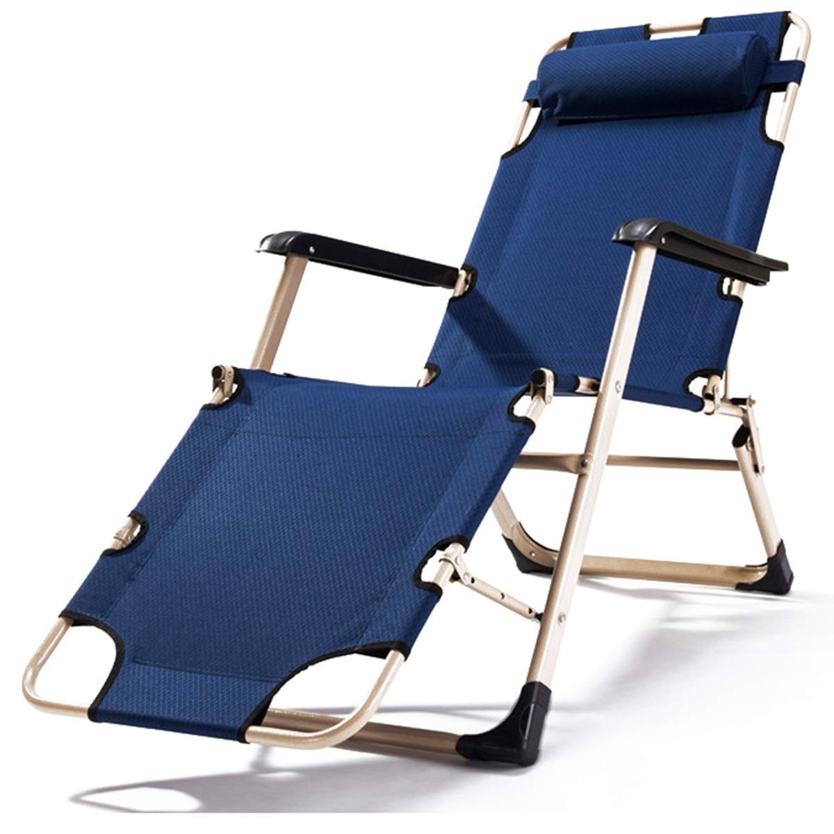 Chaise longue de jardin pliante inclinable à gravité zéro robuste 153x178cm