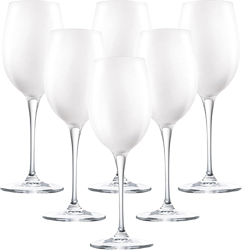 Miniatura 7 de Barski Copa de vino blanco - Copa de vino blanco - Copa de agua - Ópalo blanco - Vasos de tallo - Juego de 6 copas - 14 oz Hecho en Europa