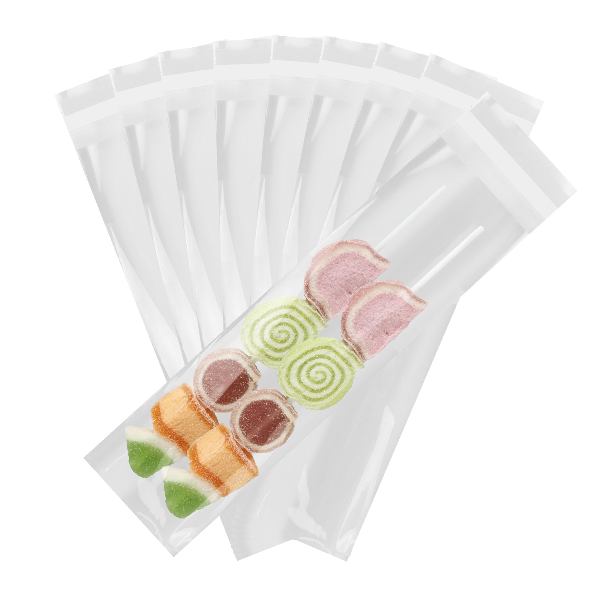 iMailer - 500 Pcs - 3" x 11" Pretzel Bags Self Adhesive-Self Sealing Cellophane Bags for Chocolate, Candies, Cookies