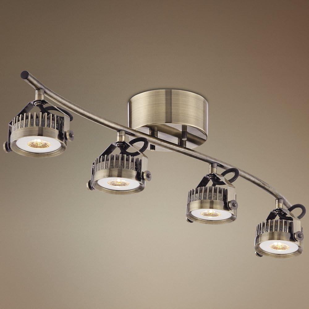 GiniHomer Pro Track Loft Wave Bar Brass 4-Light LED Track Fixture