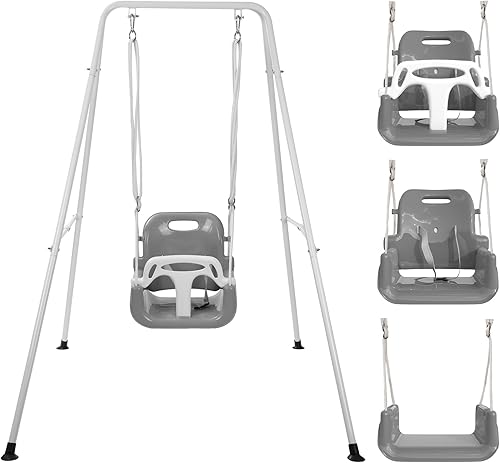 Taleco Gear - Juego de columpios 3 en 1 para patio trasero, columpio de bebé para exterioresinteriores, juego de columpios para niños de 6 meses en