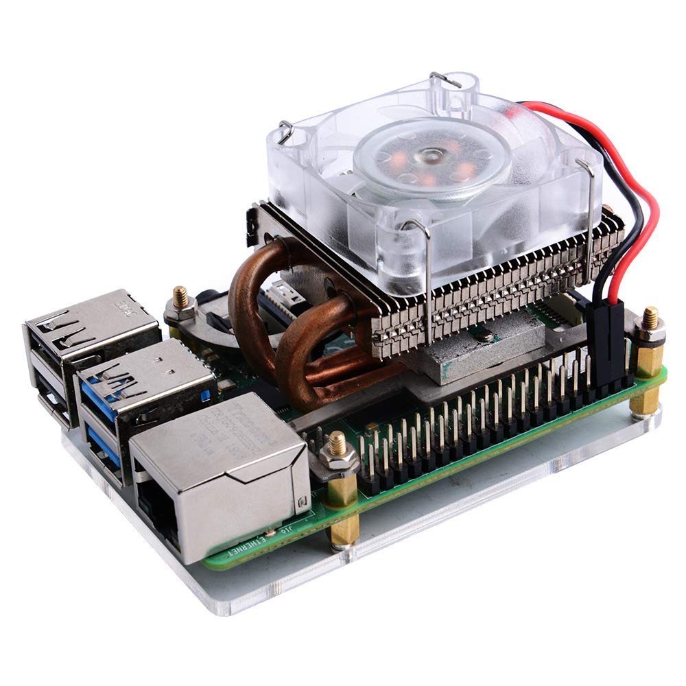 GeeekPi Raspberry Pi 4 Fan, Raspberry Pi LowProfile CPU Cooler with