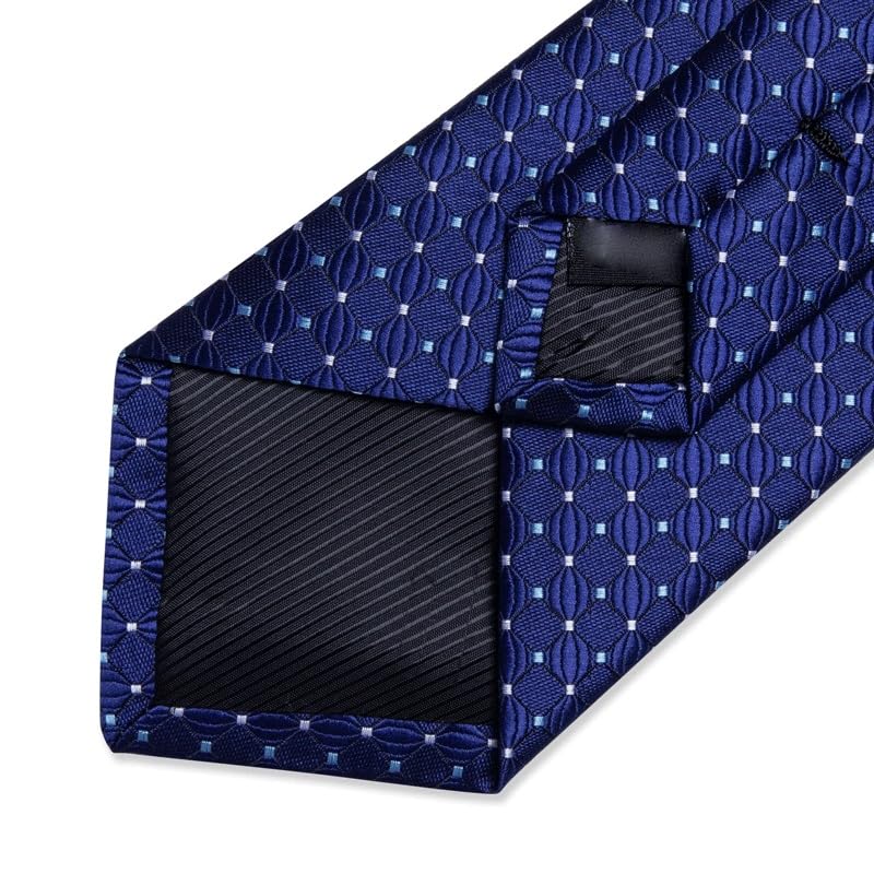 Set de corbata 8cm para hombre con pañuelo y gemelos miniatura 4