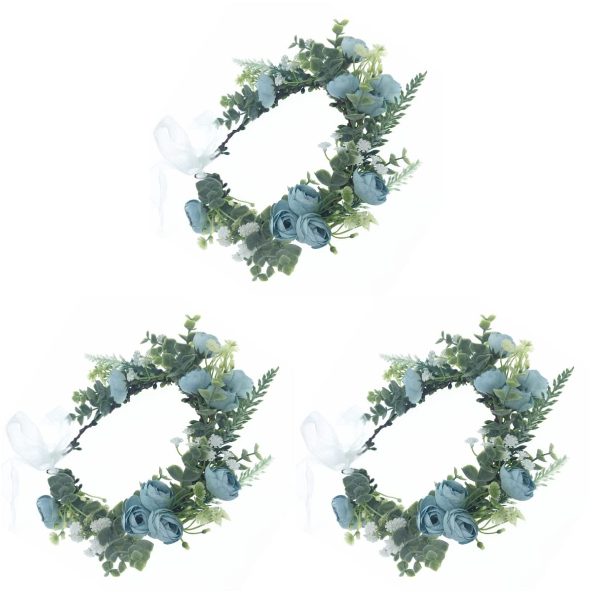 LALAFINA 3stücke Blumen Haarreif Für Braut Handgefertigter Haarschmuck Für Hochzeiten Und Feiern Leicht Und Komfortabel Für Fotoshootings Und Besondere Anlässe Blau