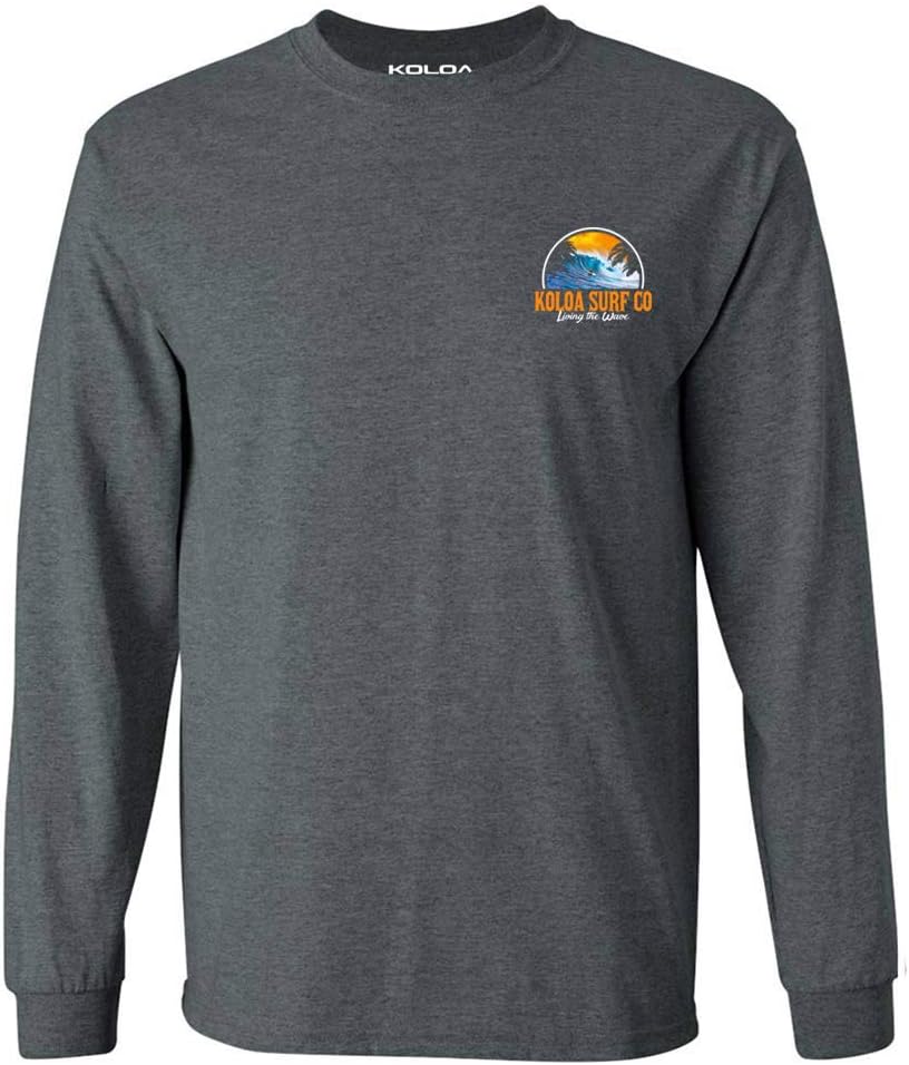 Koloa Surf Mens Polihale Beach Logo Long Sleeve Cotton Tee in Reg, Big and Tall