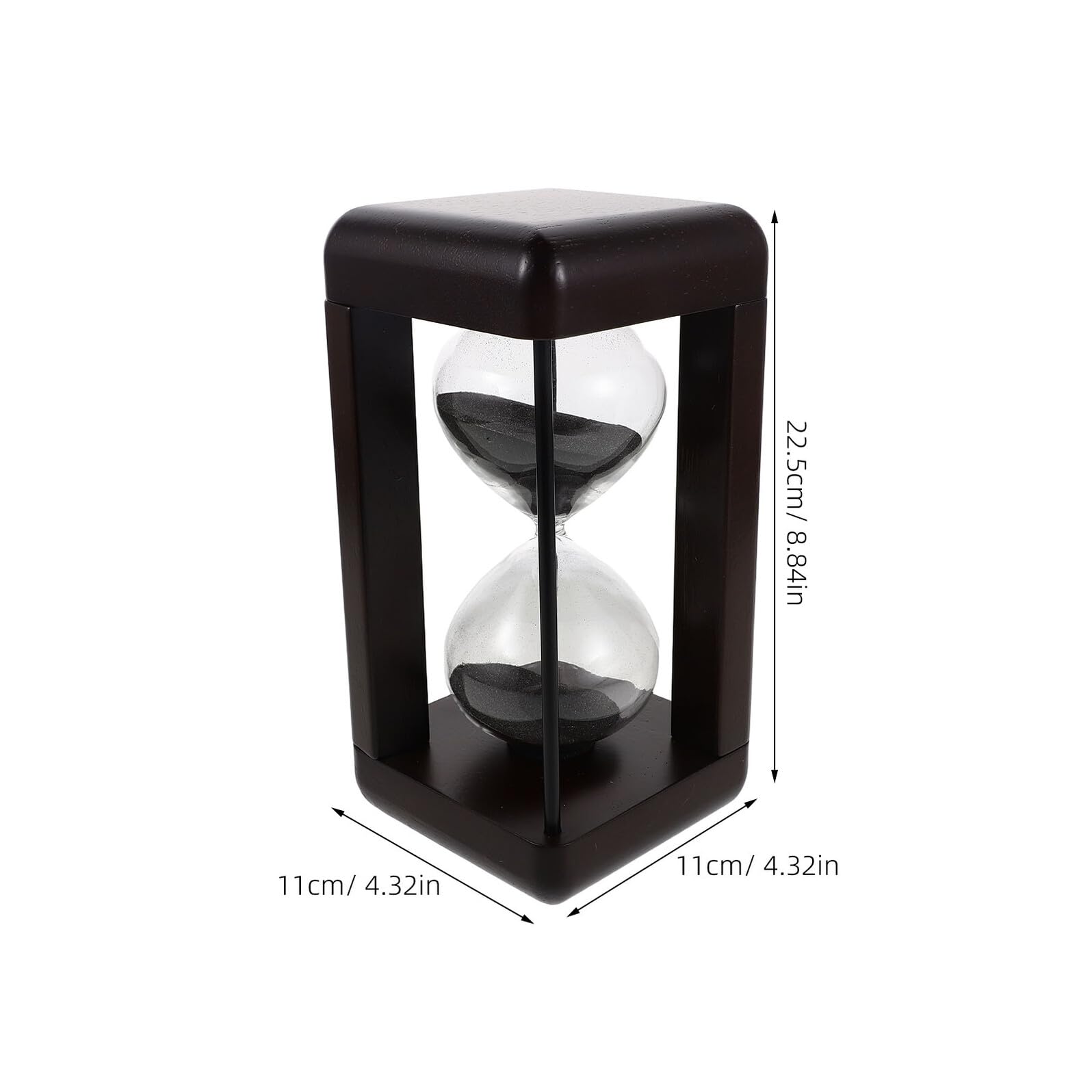 ABOOFAN Reloj de Arena de Vidrio Vintage Negro de 30 Minutos Temporizador Fiable y Resistente para Oficina y Eventos al Aire Libre