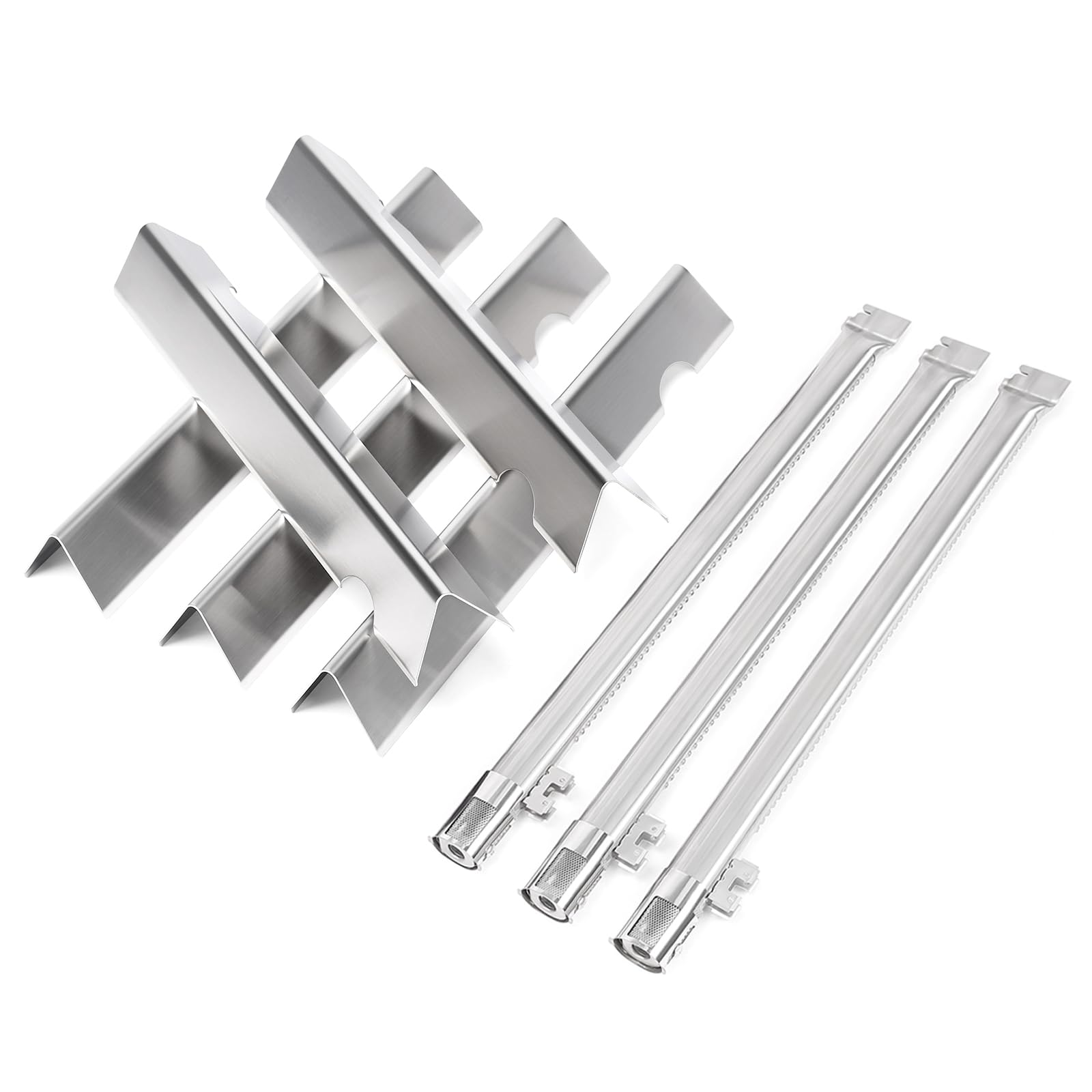 QuliMetal 66795 Flavorizer Bars with 67489 Grill Burner for Weber Genesis II 300 /LX 300 Series Grills, Genesis II E-310 E-315 S-335 Grill Parts Replacement for Weber 66032 67490 67491