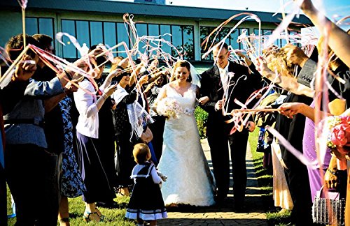 30Pcs Ribbon Stick Wands Party Streamers For Wedding Party Activities (Yellow) #TOP6