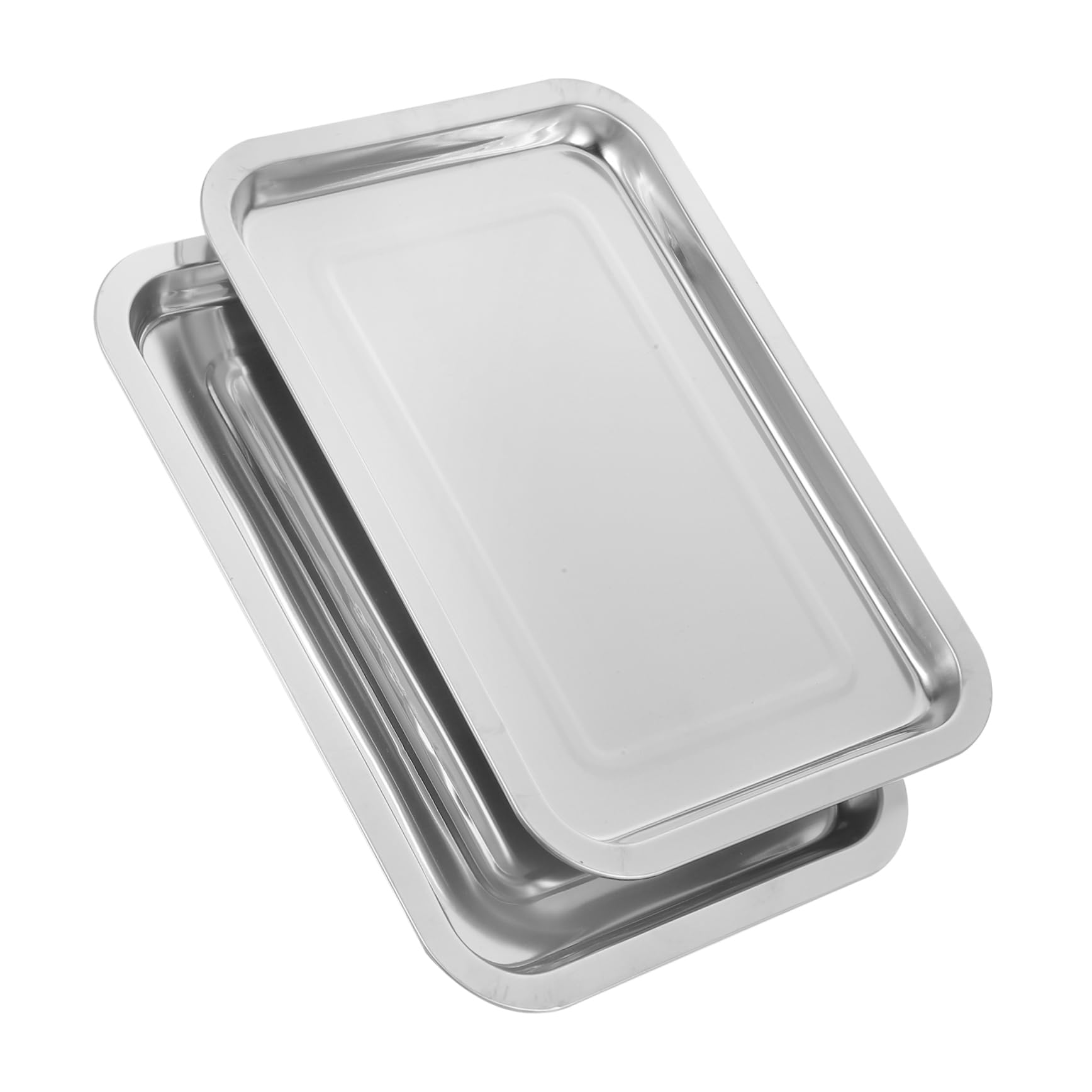 BESTYASH Malette Tatouage 2 Plateaux en Acier Inoxydable, Plateau Plat Métallique Facile à Nettoyer, pour Station Portable de Tatouage Professionnelle