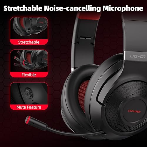 Miniatura 4 de Auriculares inalámbricos para juegos de 2.4 GHz para PC, PS5, PS4, MacBook, con micrófono, auriculares Bluetooth para teléfono celular, orejeras