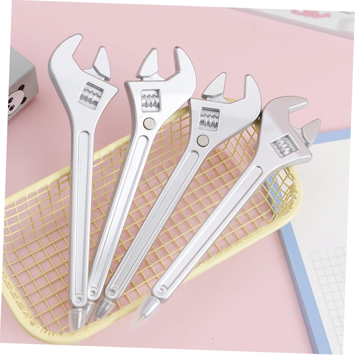 HOMSFOU 4 Set Penna A Sfera Con Chiave Inglese Meccanico Penne A Sfera Penne Carine Colorato Flair Colore Studenti in Classe Divertente Materiale Scolastico Carino Pp Argento 6 Pezzi * 4
