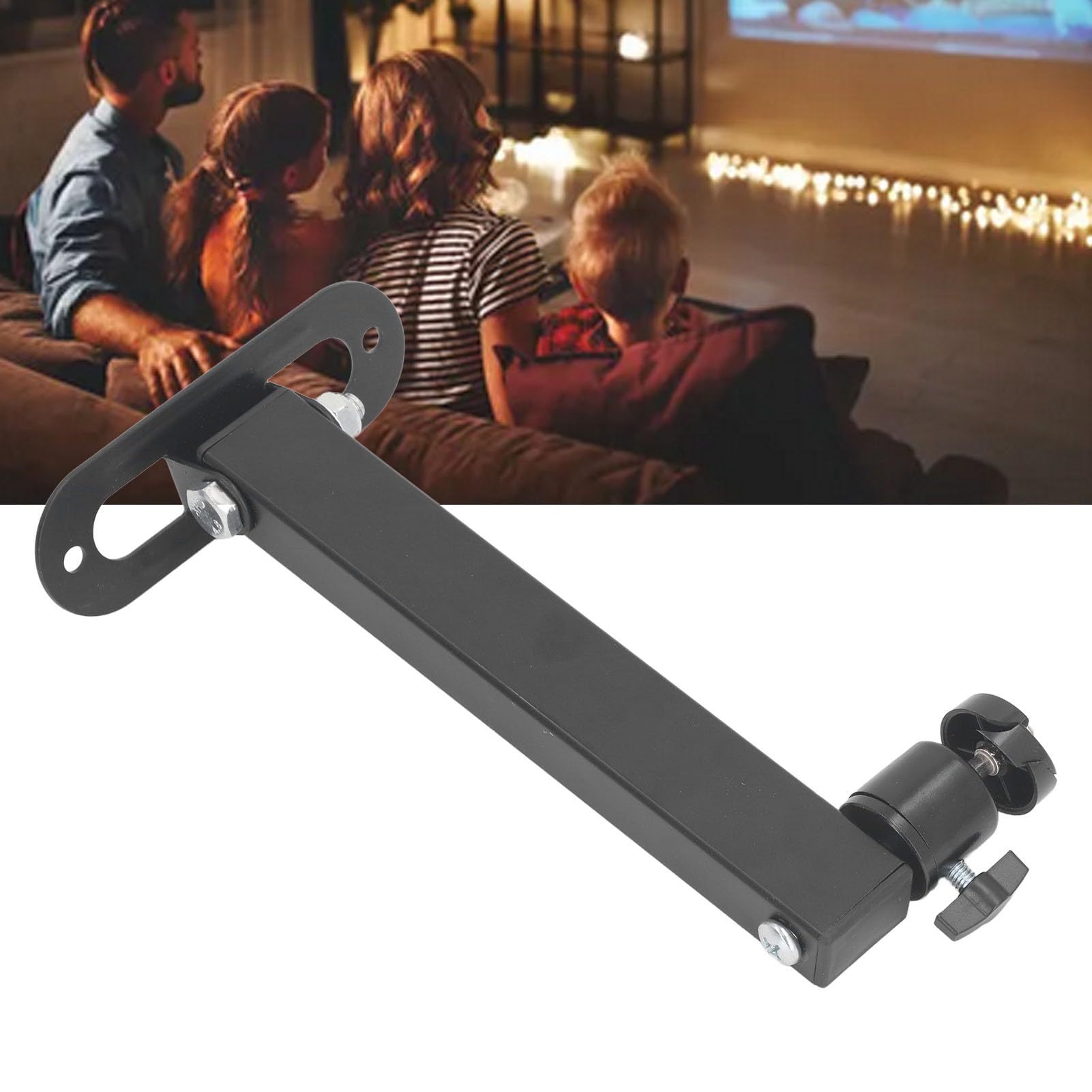 Uchwyt ścienny do Projektora, Regulowany Kąt, Duża nośność, Uchwyt ścienny 20 Cm, Obrót o 360°, do Projektorów i Kamer, z Uniwersalnym Interfejsem 1/4