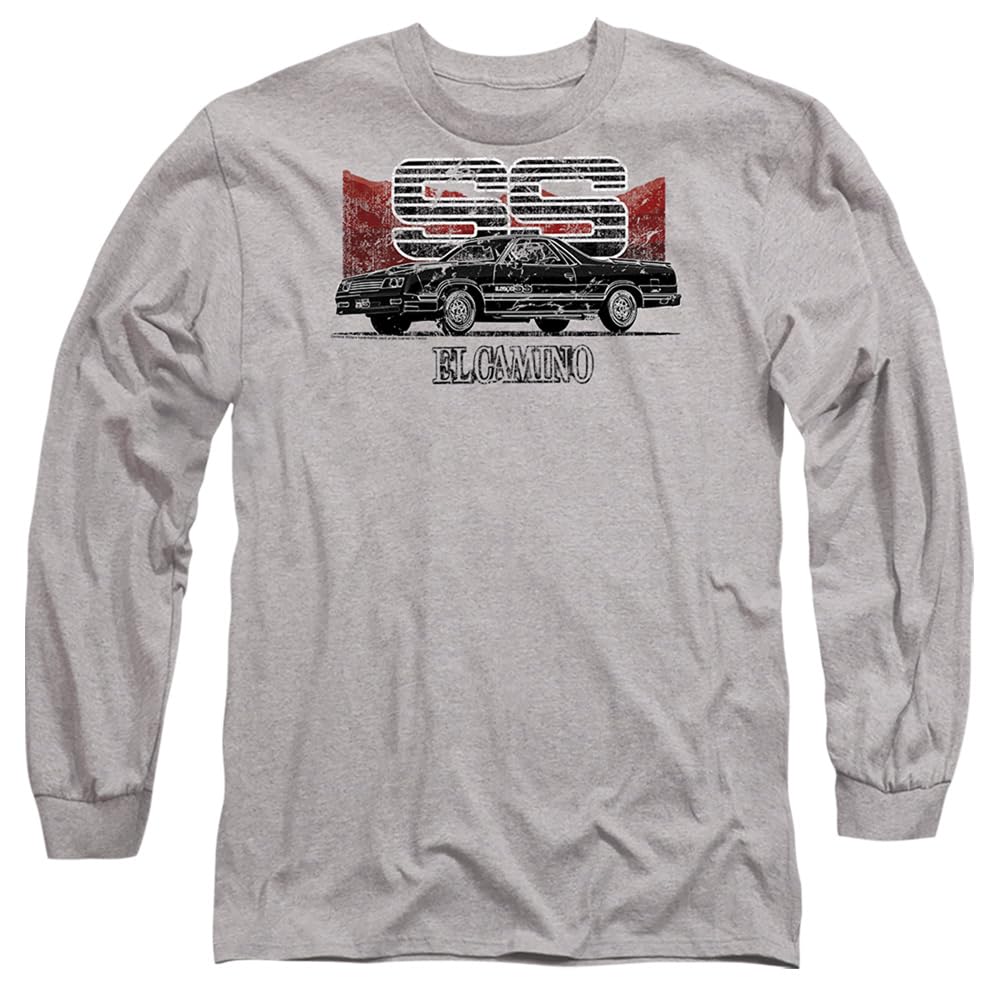 Men' Grey Other Chevrolet El Camino Ss Mountains Long Sleeve T-Shi in Size S, Sports Direct