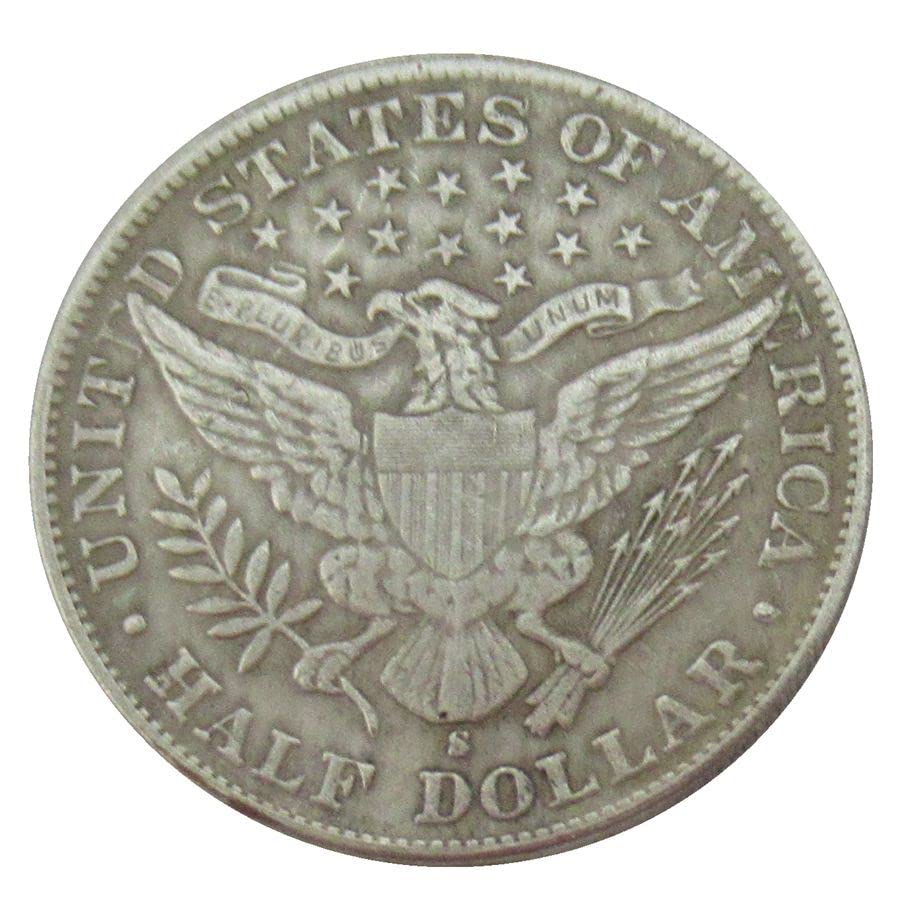 Amazon.co.jp: 米国ハーフ ダラー バーバー 1896 銀メッキ レプリカ