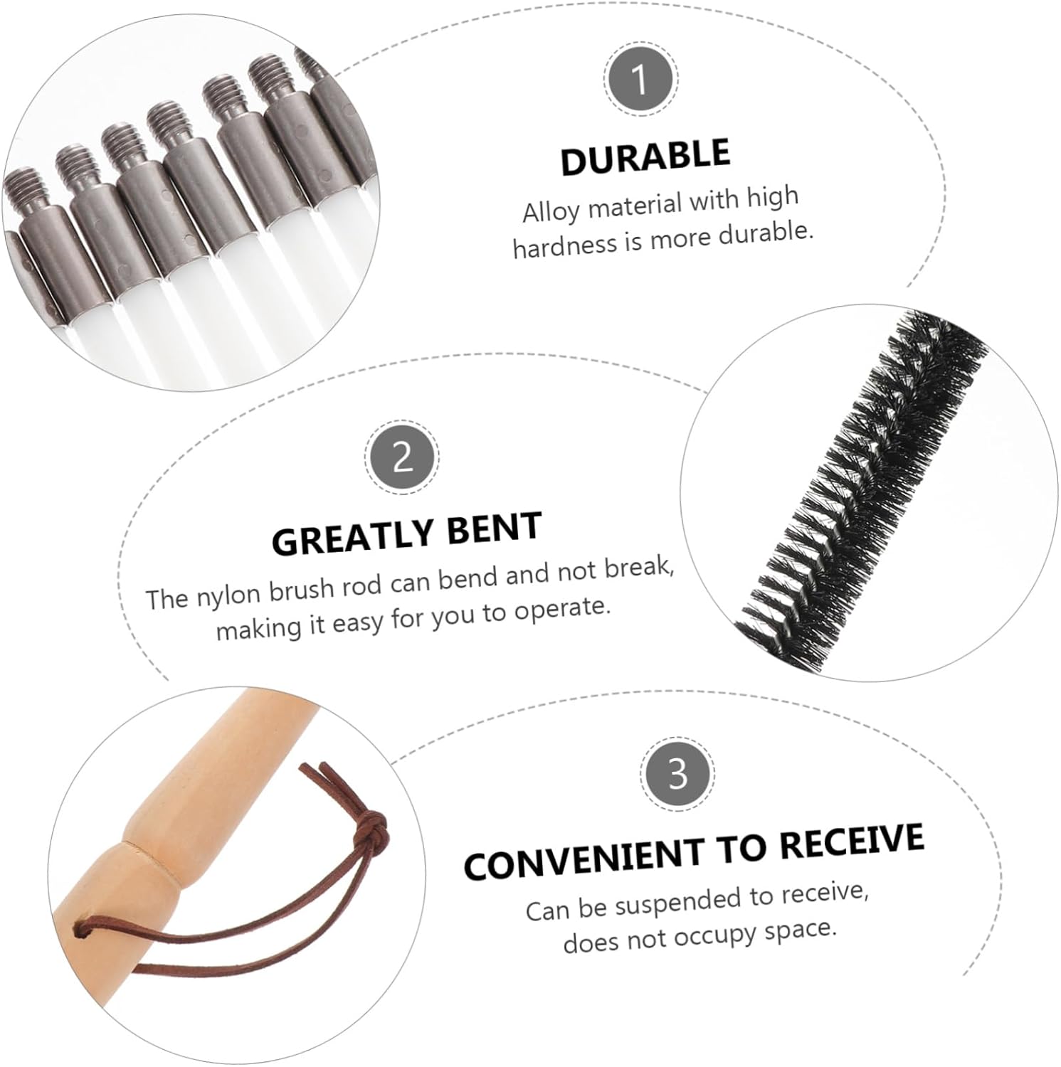 PRETYZOOM Chimney Cleaning Brush Kit Rotary Duct Brush Flexible Rods for Fireplace and Dryer Vent Cleaning Sturdy Material for Home Use