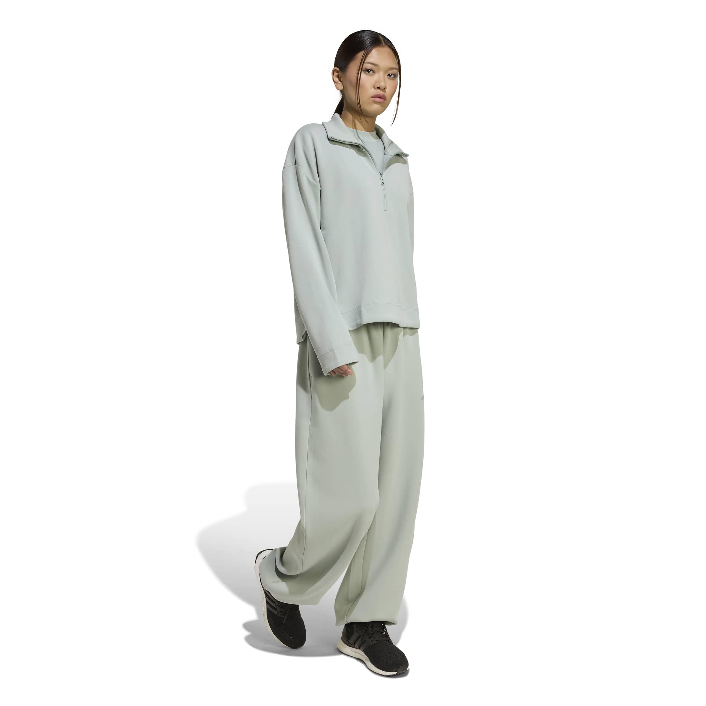 adidas dames SOFT LUX QUARTER-ZIP, Wonder Sage, L