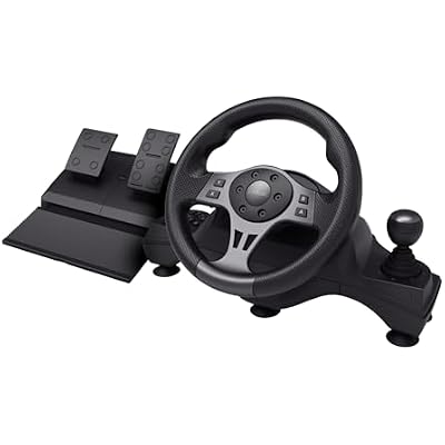Trust GXT 289 Steering Wheel for Gaming PC, Xbox Series X/S, PS4, Nintendo Switch, Racing Wheel with Pedals, Paddle Shifters, Gear Stick, Vibration Feedback, for Farming Simulator / F1 / Gran Turismo