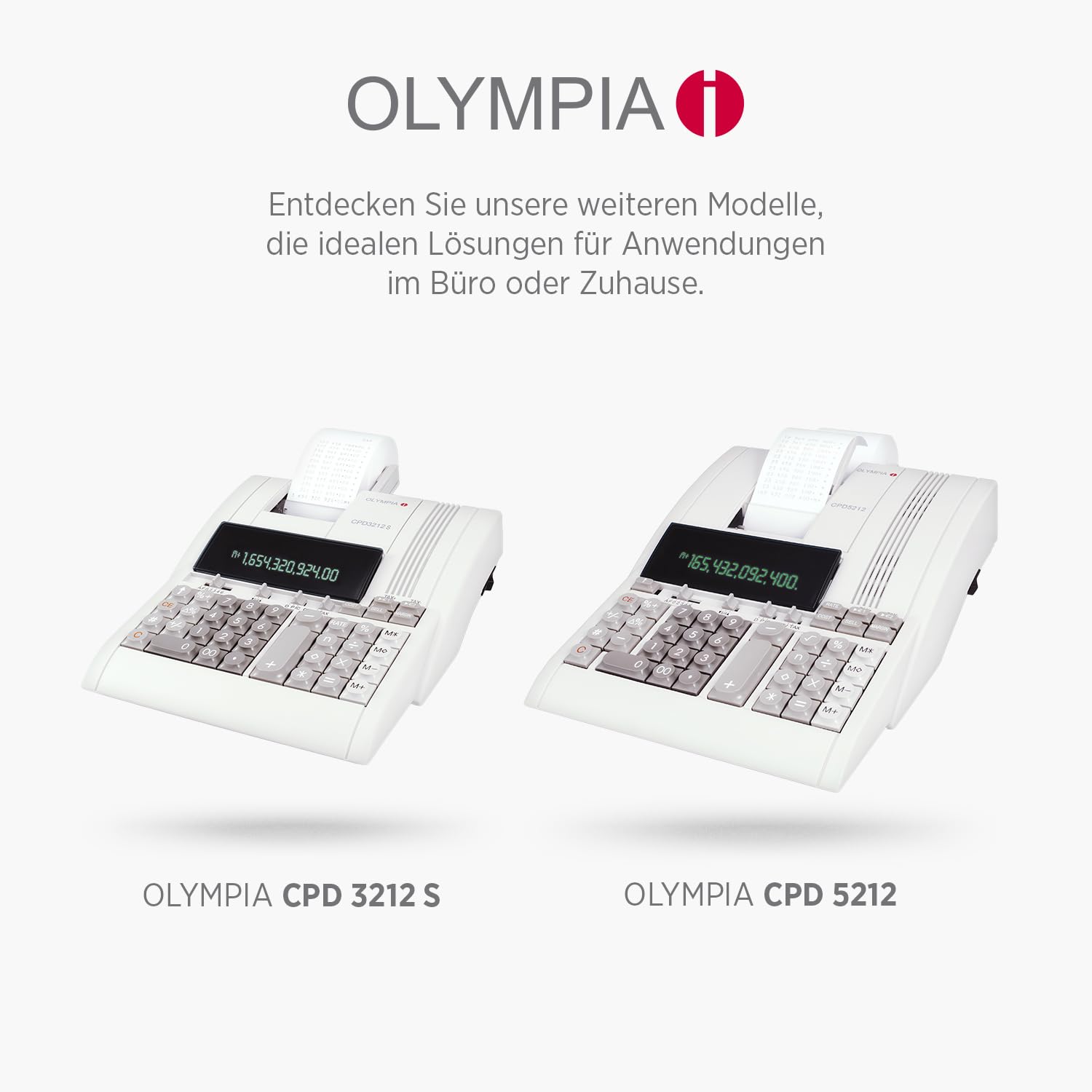 Olympia CPD 512 Calculadora impresora de sobremesa, con pantalla LCD verde/rojo, 12 caracteres, 210 x 295 x 67 mm