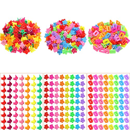 300 Pieces Butterfly Hair Claw Clips Flower Square Hair Jaw Clips,Bantoye Girls Beautiful Mini Butterfly Hair Pins Hair Accessories for Women and Girls, Random Color