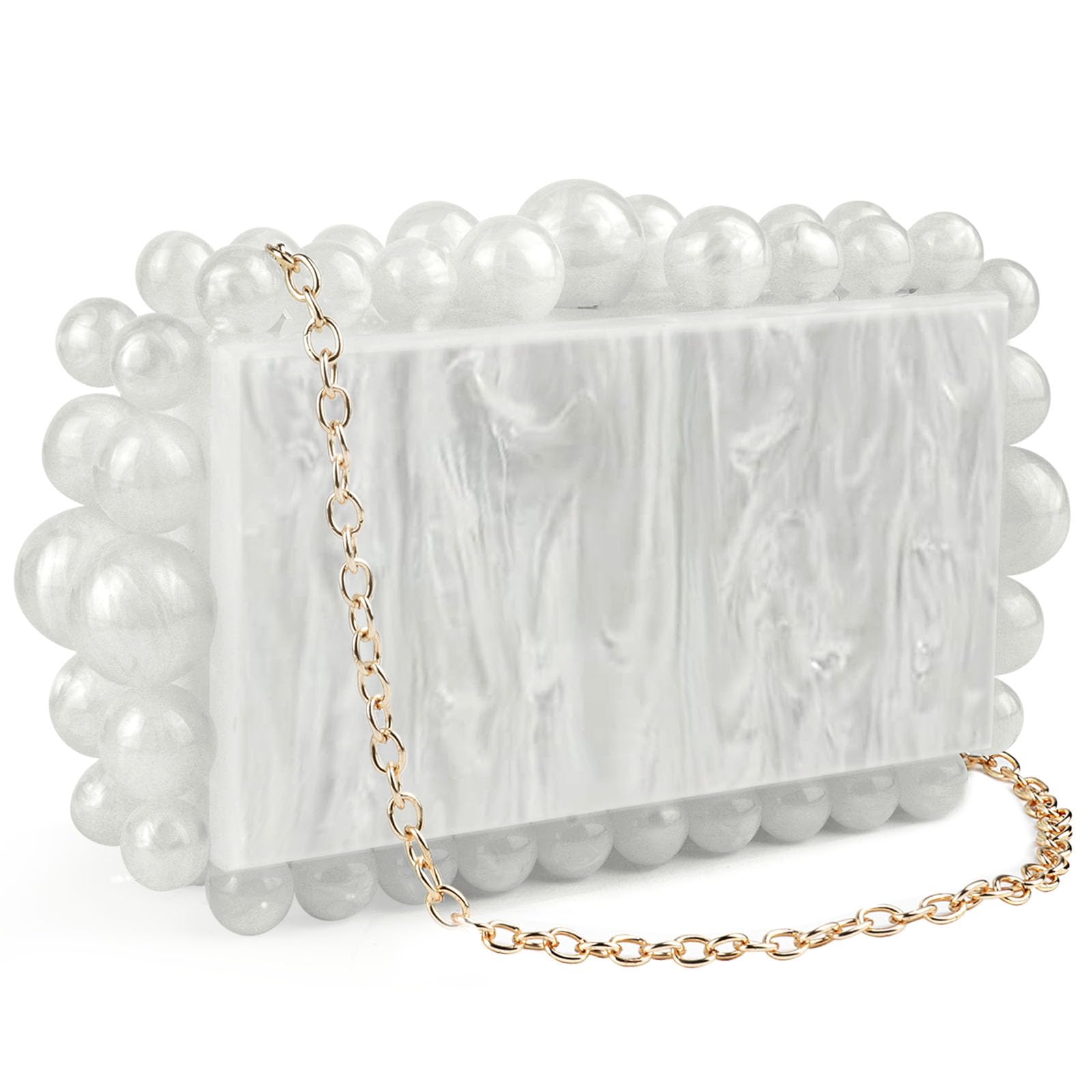 OSDUE Bolso de mano de cubo lleno de diamantes para mujer, bolso de noche brillante, bolso de cadena, bolso de hombro para bodas, fiestas, tiempo libre o citas (plata)