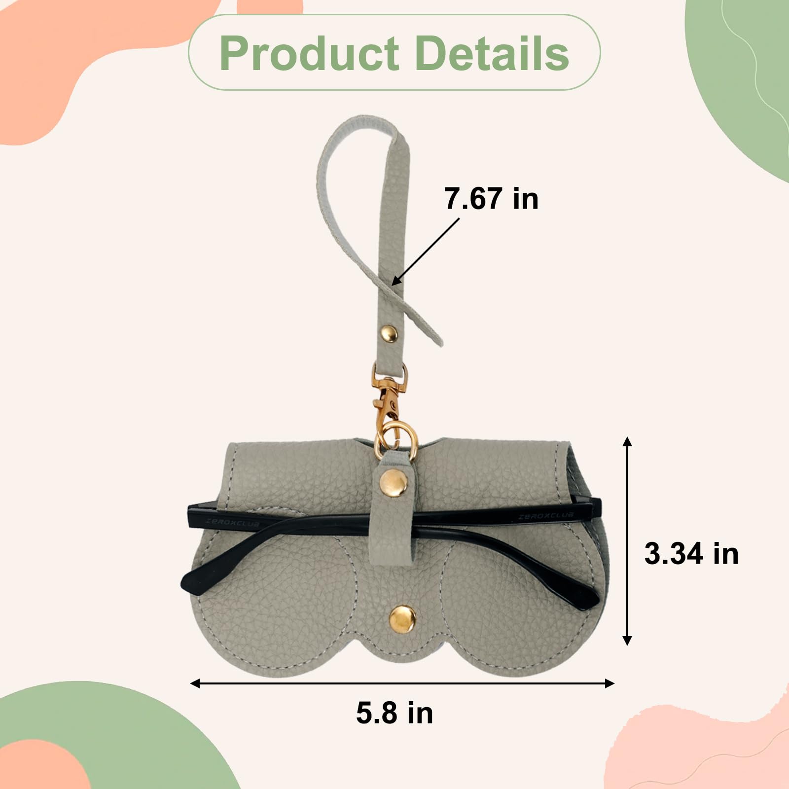 6 bolsas de cuero suave para gafas de sol, funda portátil para gafas para mujeres y hombres, bolsa organizadora de gafas de fieltro suave con correa