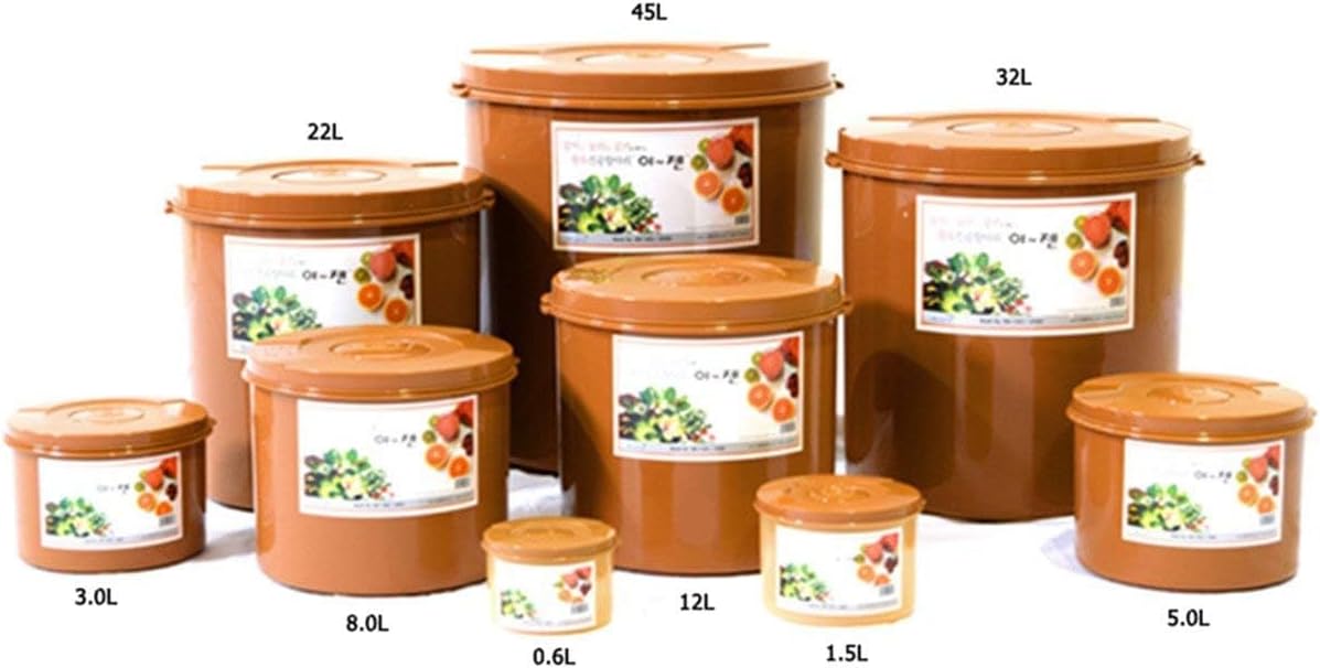 e-jen Premium Kimchi, Sauerkraut Container Probiotic Fermentation with Inner Vacuum Lid Round (0.8 gal/ 3L)
